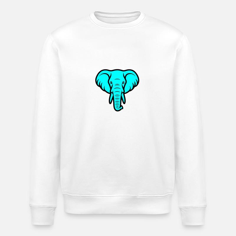 Elephant Head - Stanley/Stella ROLLER Unisex Organic Sweatshirt - white