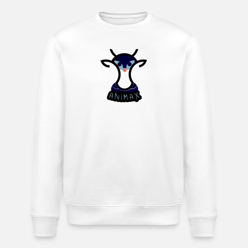 Blue Fox Animax Gesicht - Stanley/Stella Unisex Bio-Sweatshirt ROLLER - Weiß