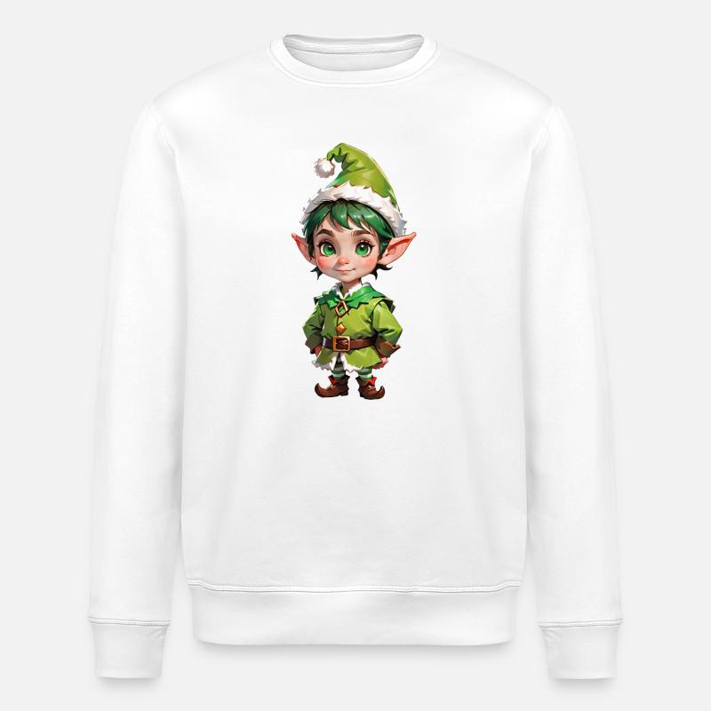 Doux petit lutin de Noël - Sweat bio ROLLER Stanley/Stella Unisexe - blanc
