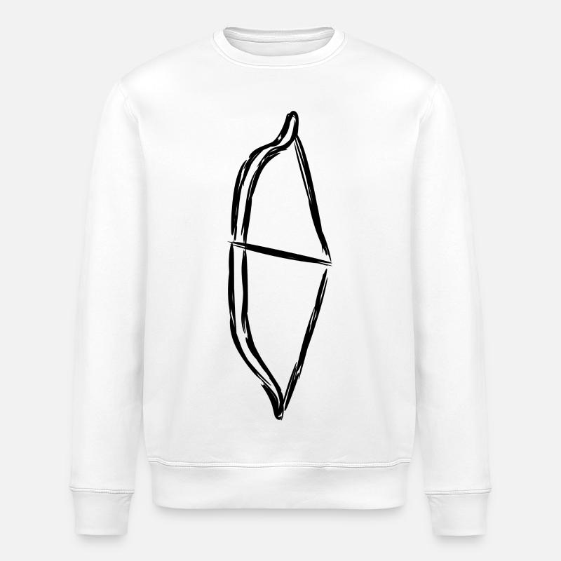 Bow Drawing - Stanley/Stella ROLLER Unisex Organic Sweatshirt - white