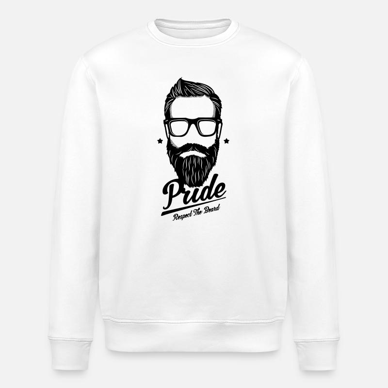 Bart - Respect the beard - Stanley/Stella Unisex Bio-Sweatshirt ROLLER - Weiß