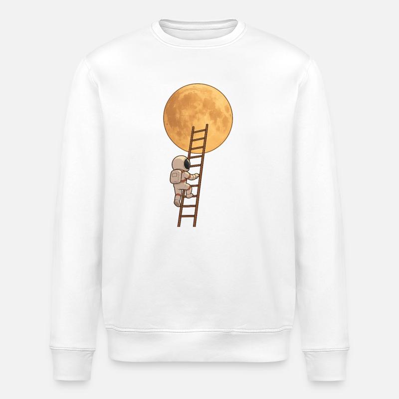 Astronaute Échelle vers la Lune - Sweat bio ROLLER Stanley/Stella Unisexe - blanc