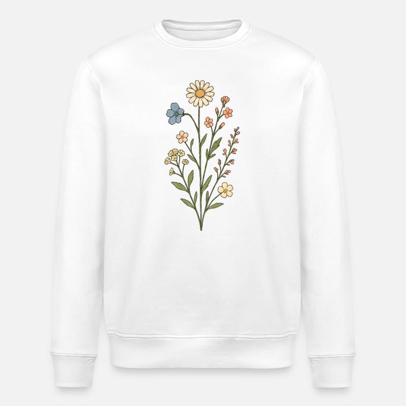 Wiesenblumen Aquarell - Stanley/Stella Unisex Bio-Sweatshirt ROLLER - Weiß