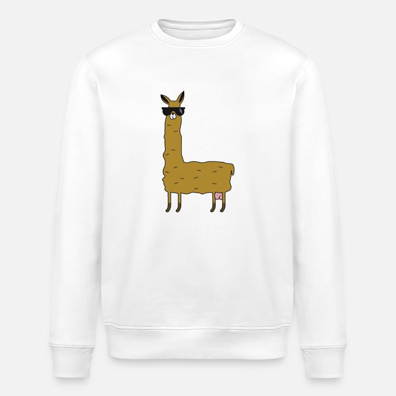 Llama with extras - Stanley/Stella ROLLER Unisex Organic Sweatshirt - white
