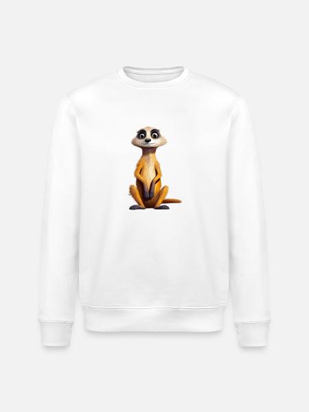 Niedliches Erdmännchen Kinder - Stanley/Stella Unisex Bio-Sweatshirt ROLLER - Weiß