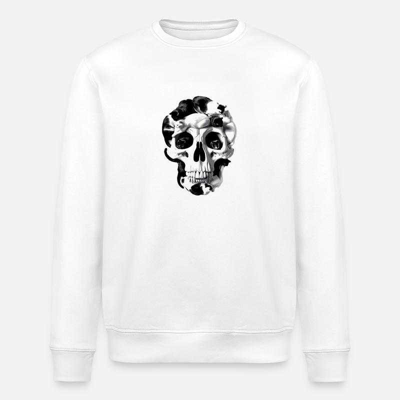 Crâne de chat - Sweat bio ROLLER Stanley/Stella Unisexe - blanc