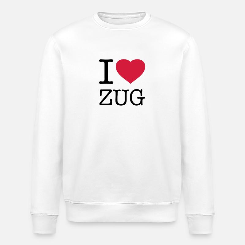 I LOVE ZUG - Stanley/Stella Unisex Bio-Sweatshirt ROLLER - Weiß