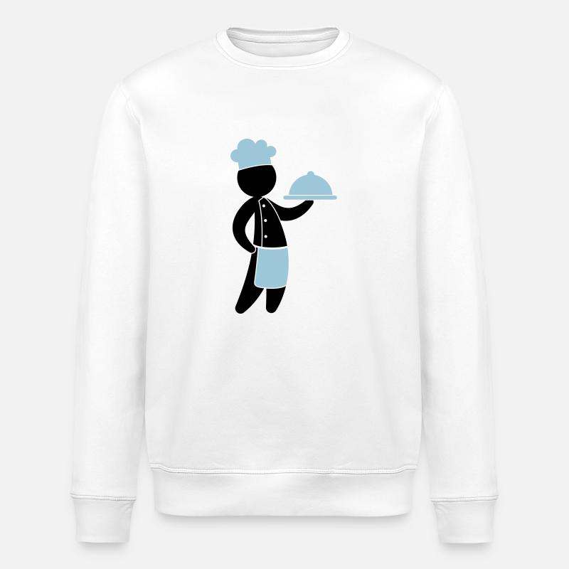 A gourmet chef serves guests - Stanley/Stella ROLLER Unisex Organic Sweatshirt - white