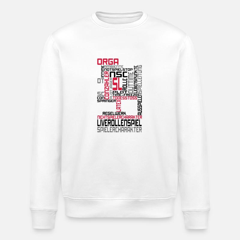 Textwolke LARP - Stanley/Stella Unisex Bio-Sweatshirt ROLLER - Weiß