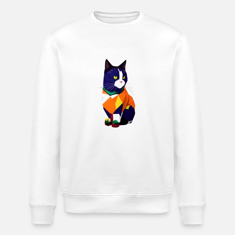 Le chat dans le pull - Sweat bio ROLLER Stanley/Stella Unisexe - blanc