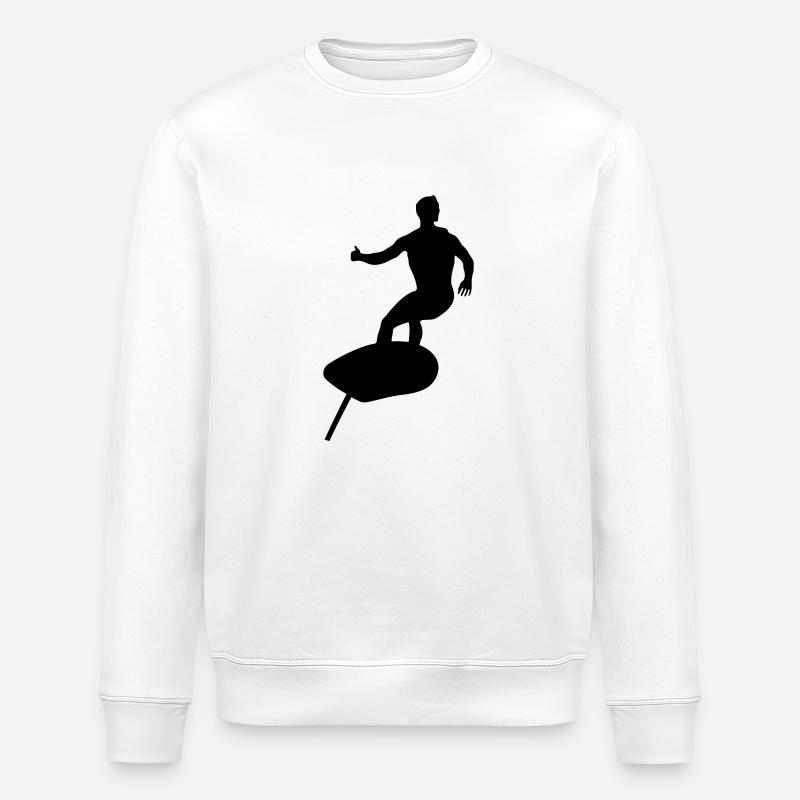Surfen Foil - Stanley/Stella Unisex Bio-Sweatshirt ROLLER - Weiß