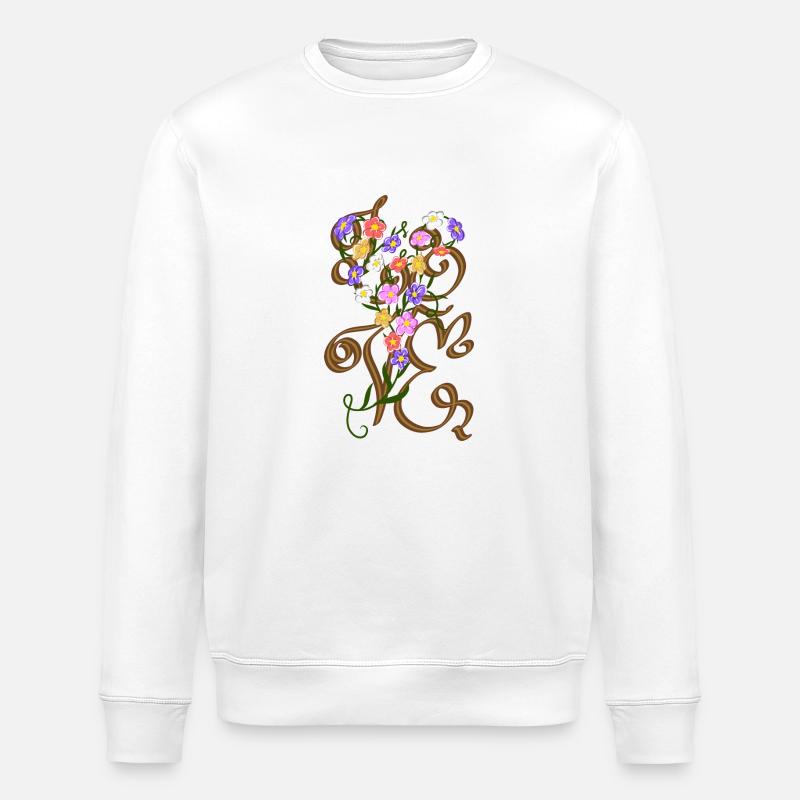 Liebesblumen im Herzen - Stanley/Stella Unisex Bio-Sweatshirt ROLLER - Weiß
