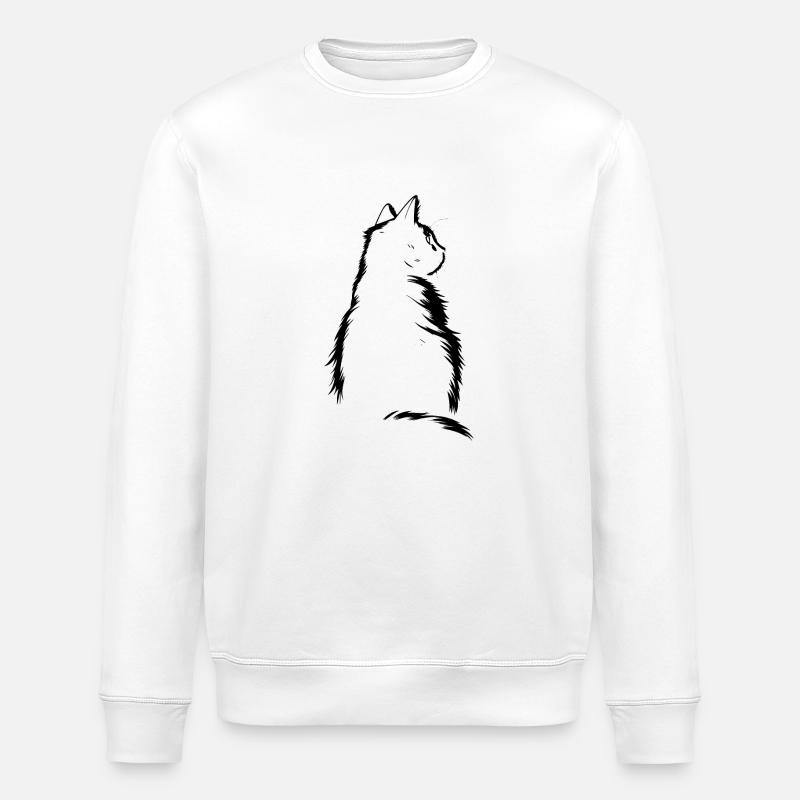 Chat, Motif De Chat - Sweat bio ROLLER Stanley/Stella Unisexe - blanc
