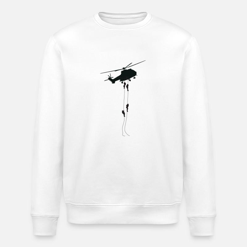 Hubschrauber Geschenk Pilot Helikopter - Stanley/Stella Unisex Bio-Sweatshirt ROLLER - Weiß
