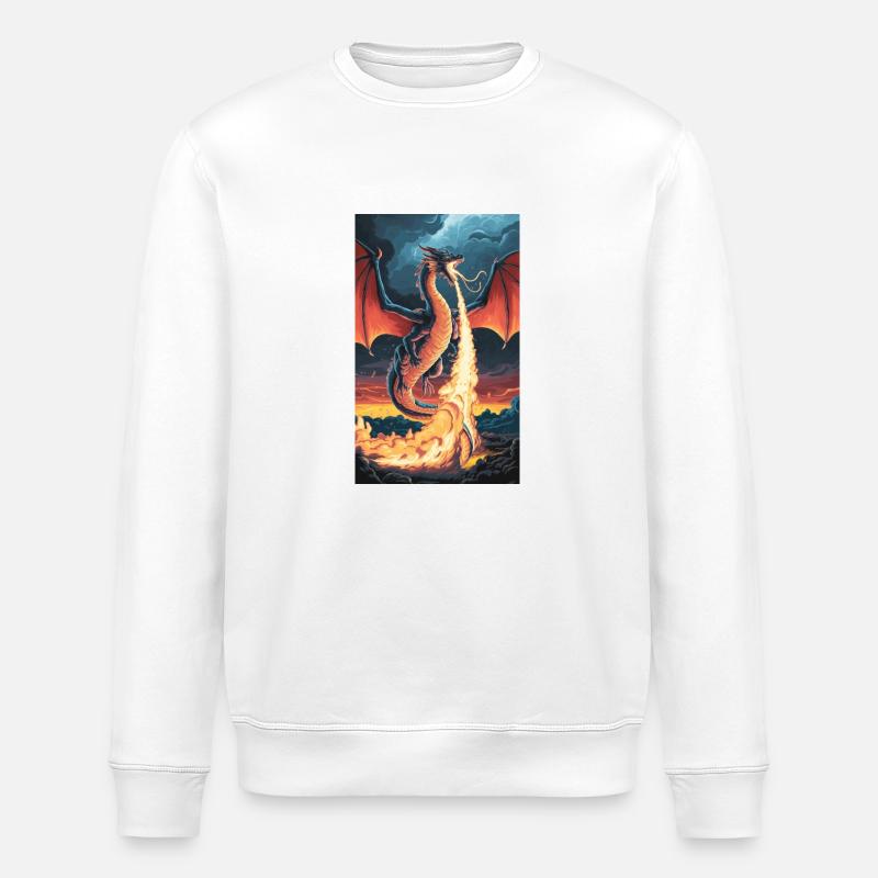 FEUERSPEIENDER DRACHE - Stanley/Stella Unisex Bio-Sweatshirt ROLLER - Weiß