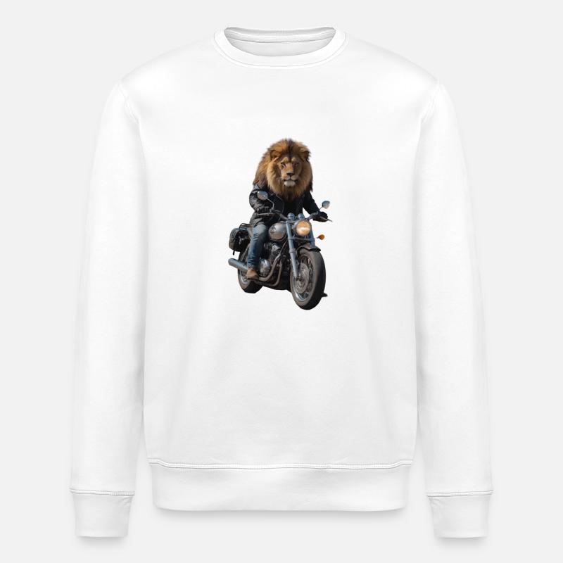 Biker-Löwe - Stanley/Stella Unisex Bio-Sweatshirt ROLLER - Weiß