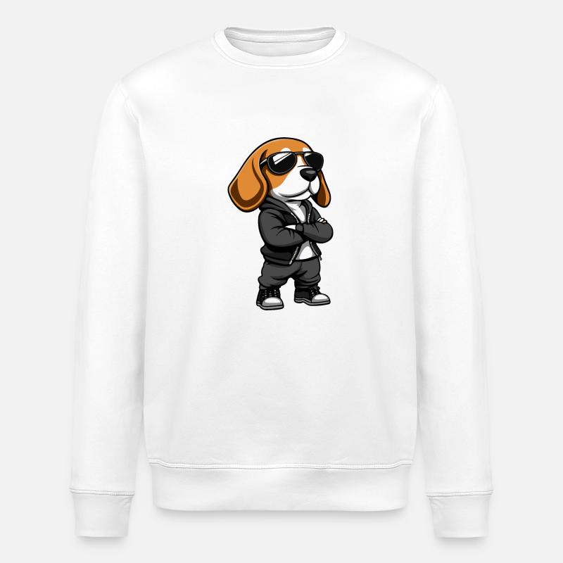 dackel hund comic - Stanley/Stella Unisex Bio-Sweatshirt ROLLER - Weiß