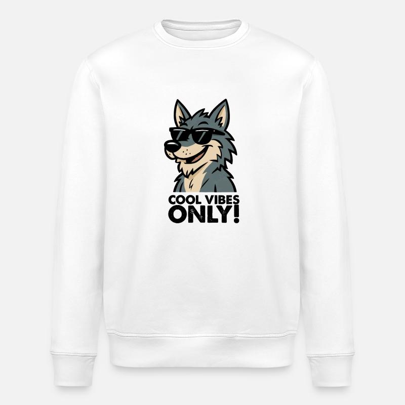 wolf sonnenbrille cool - Stanley/Stella Unisex Bio-Sweatshirt ROLLER - Weiß