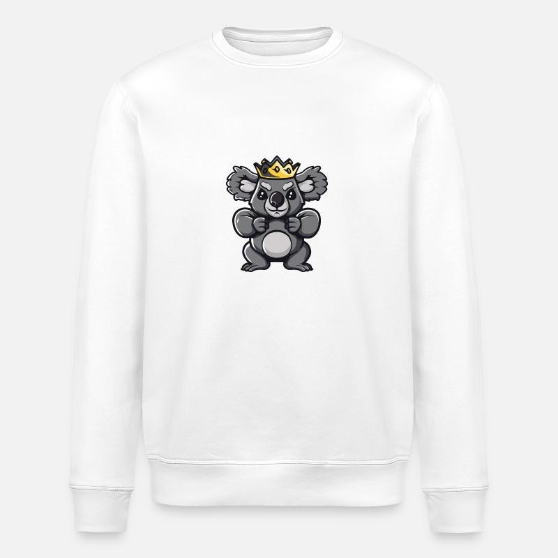 Koala Comic Crown - Stanley/Stella ROLLER Unisex Organic Sweatshirt - white