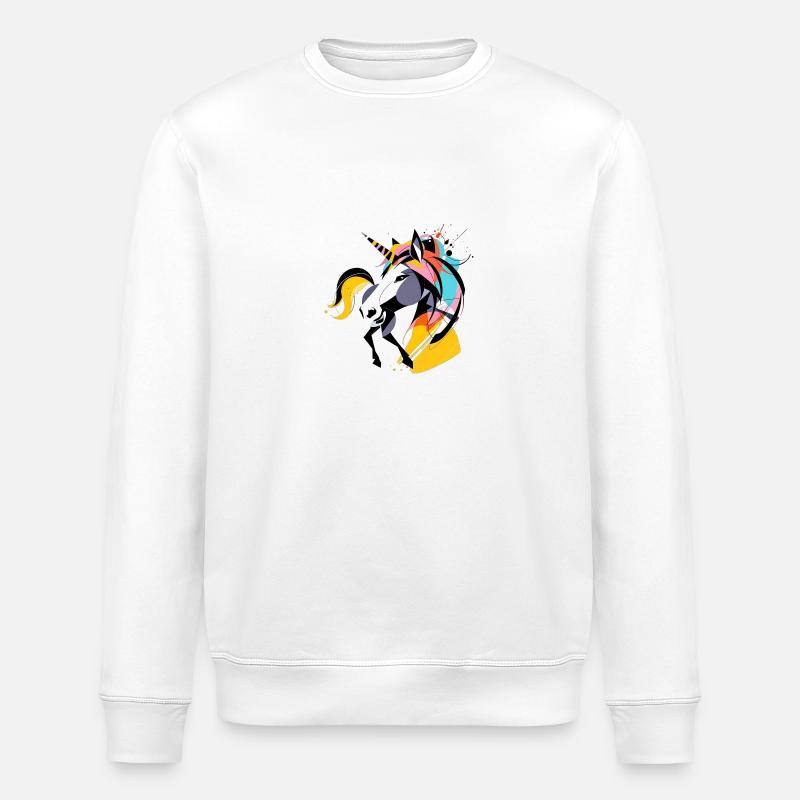 Einhorn - Stanley/Stella Unisex Bio-Sweatshirt ROLLER - Weiß