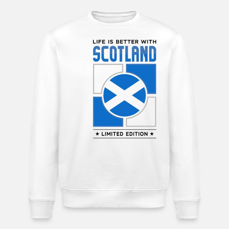 Escocia - Sudadera ecológica unisex ROLLER de Stanley/Stella - blanco