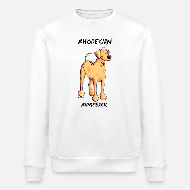Funny Rhodesian Ridgeback - Stanley/Stella ROLLER Unisex Organic Sweatshirt - white