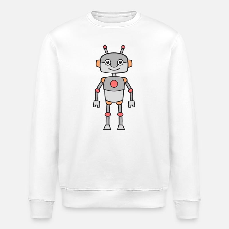 Robot - Stanley/Stella ROLLER Unisex Organic Sweatshirt - white