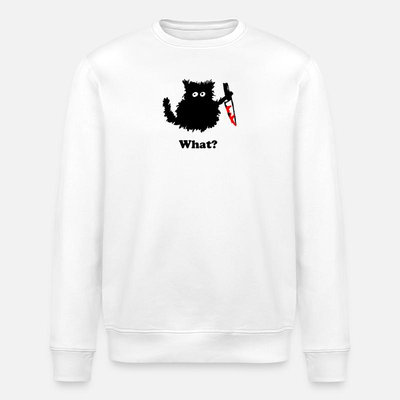Murder Kitten Sticker - Stanley/Stella ROLLER Unisex Organic Sweatshirt - white