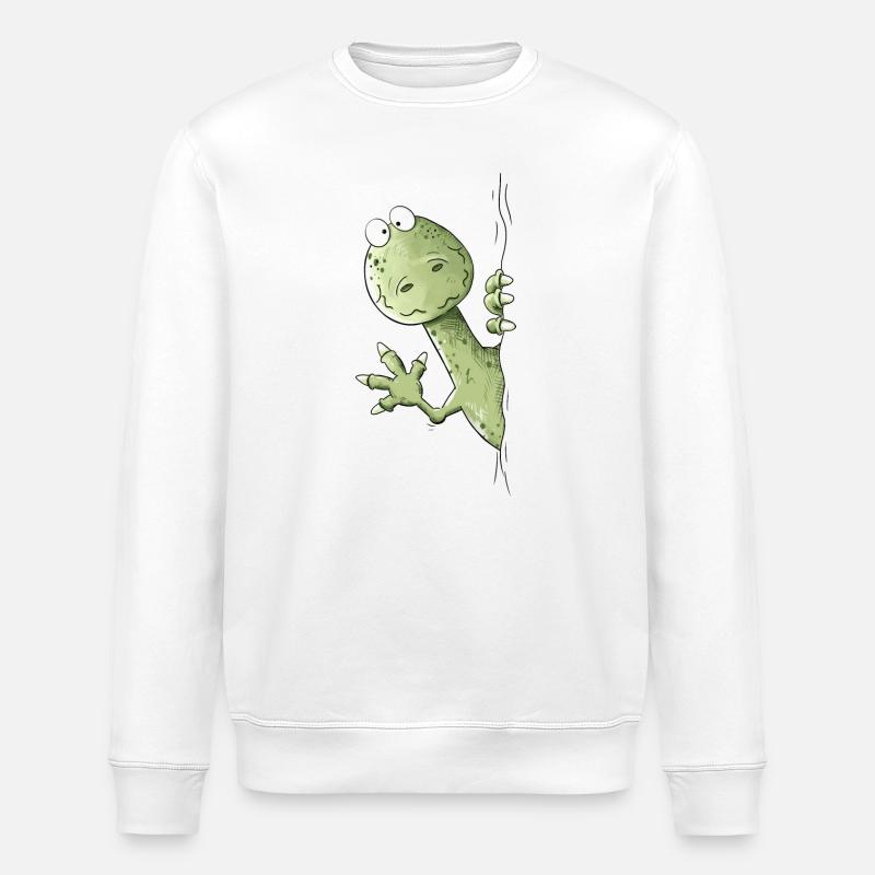 Droll Dino I Raptor Dinosaur - Stanley/Stella ROLLER Unisex Organic Sweatshirt - white