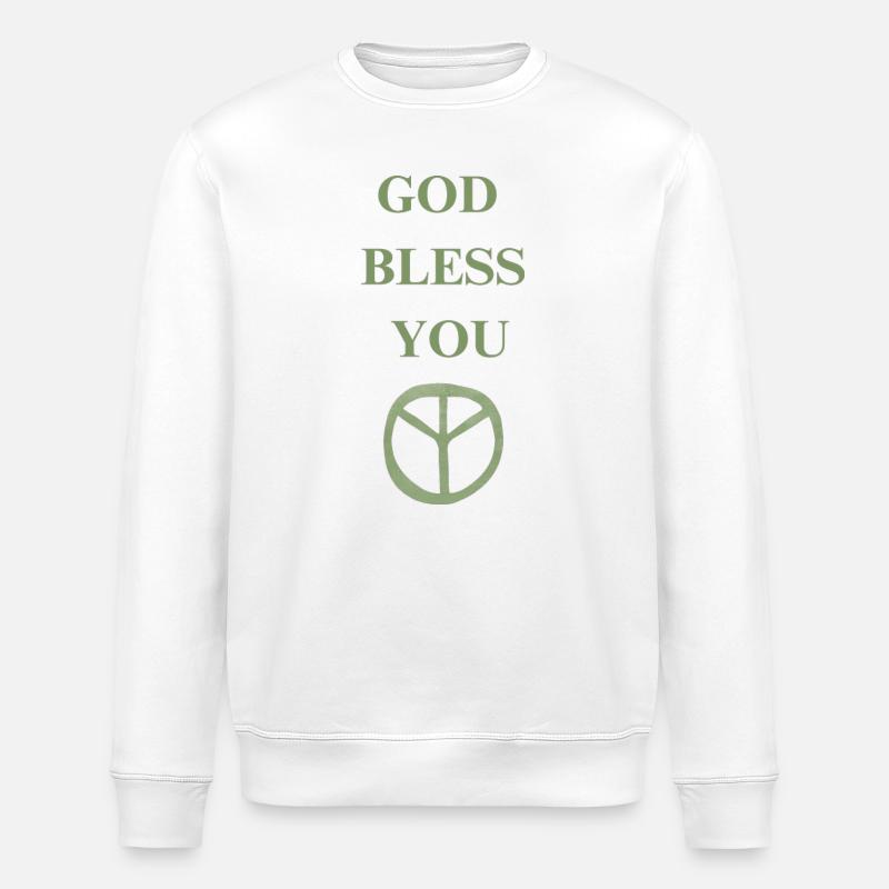 GOD BLESS YOU - Stanley/Stella Unisex Bio-Sweatshirt ROLLER - Weiß