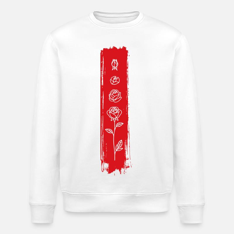 Vertikale Rosen-Pinselkunst - Stanley/Stella Unisex Bio-Sweatshirt ROLLER - Weiß