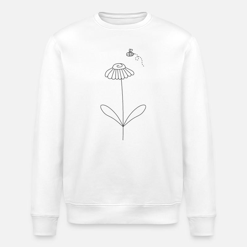 Motif d’art d’abeille et de fleur - Sweat bio ROLLER Stanley/Stella Unisexe - blanc