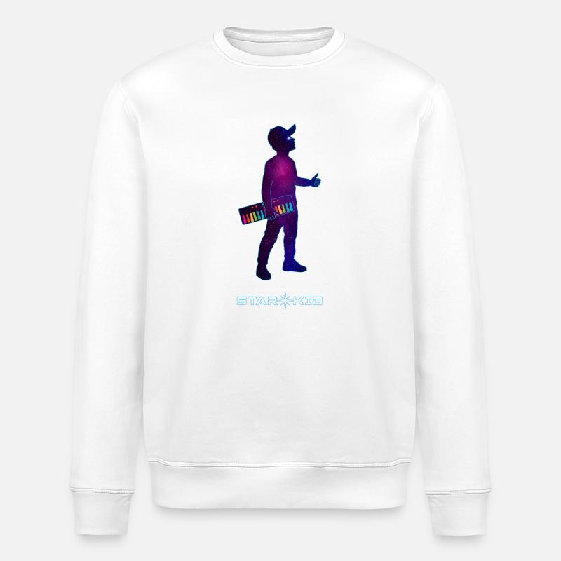 StarKid – Kosmisches 80er Retro Design - Stanley/Stella Unisex Bio-Sweatshirt ROLLER - Weiß