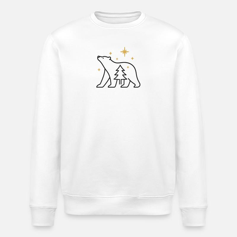 PolarBär im Sternenwald - Stanley/Stella Unisex Bio-Sweatshirt ROLLER - Weiß