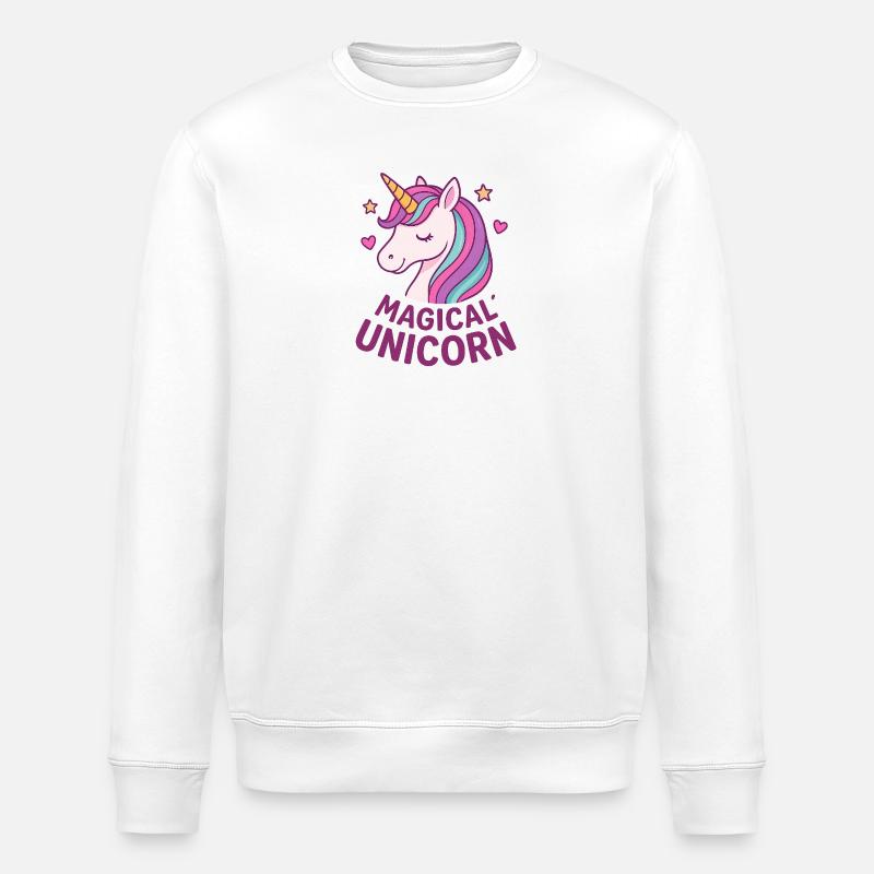 Magisches Einhorn Pastellglanz - Stanley/Stella Unisex Bio-Sweatshirt ROLLER - Weiß