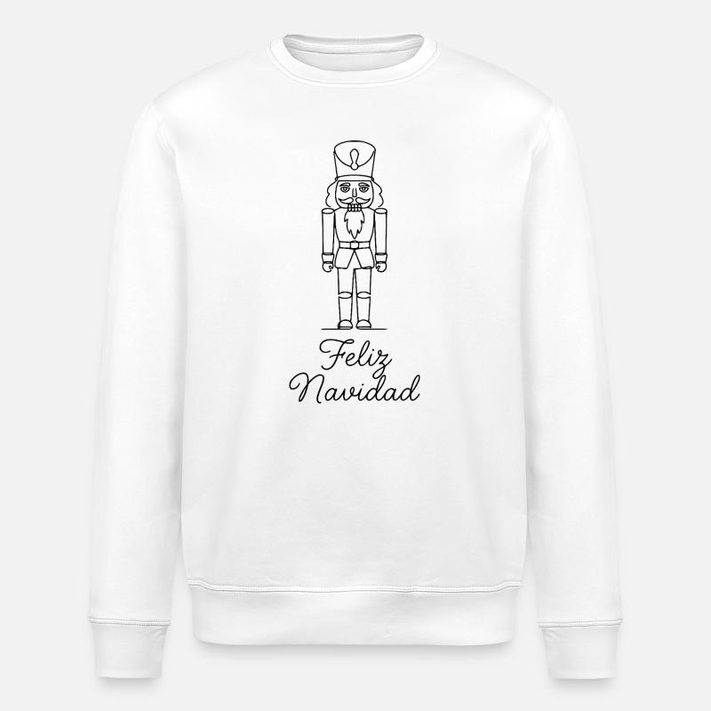 Feliz Navidad Nutcracker Christmas - Stanley/Stella ROLLER Unisex Organic Sweatshirt - white