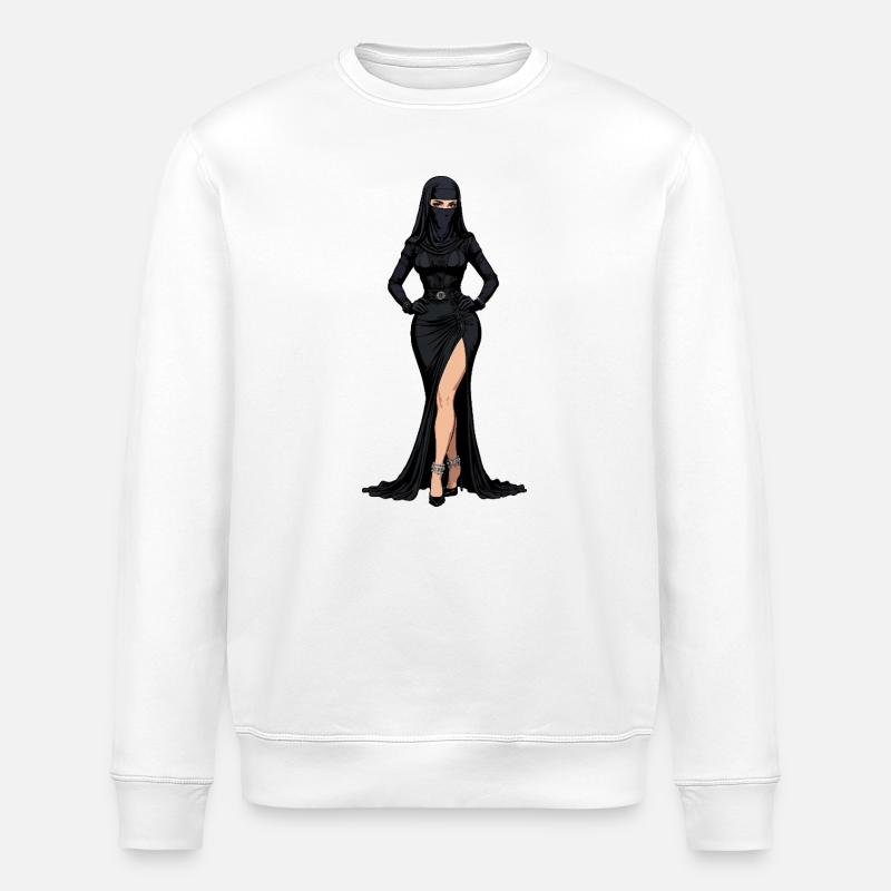 Élégance ninja noire - Sweat bio ROLLER Stanley/Stella Unisexe - blanc