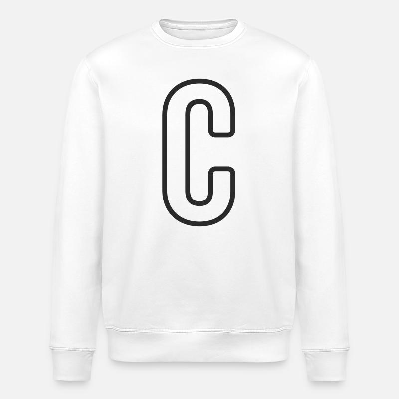 Letter C Typodesign - Stanley/Stella ROLLER Unisex Organic Sweatshirt - white