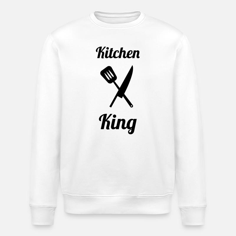 Küchenkönig: Der König des Pro-Herds - Stanley/Stella Unisex Bio-Sweatshirt ROLLER - Weiß