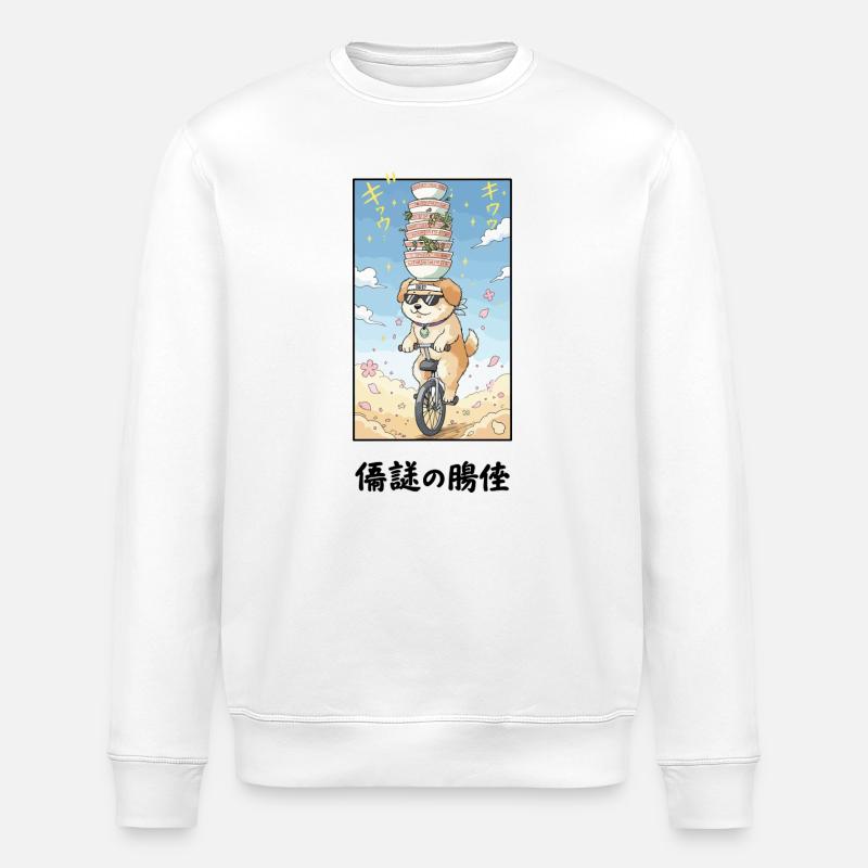 Noodle Stack Pup sur monocycle - Sweat bio ROLLER Stanley/Stella Unisexe - blanc