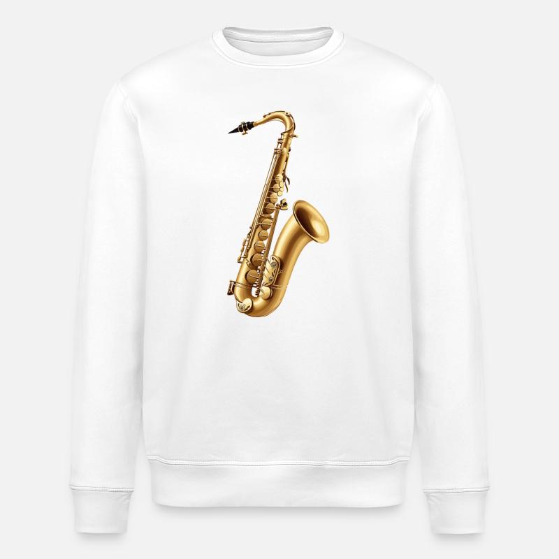 Saxophone d’or – Splendeur jazz - Sweat bio ROLLER Stanley/Stella Unisexe - blanc