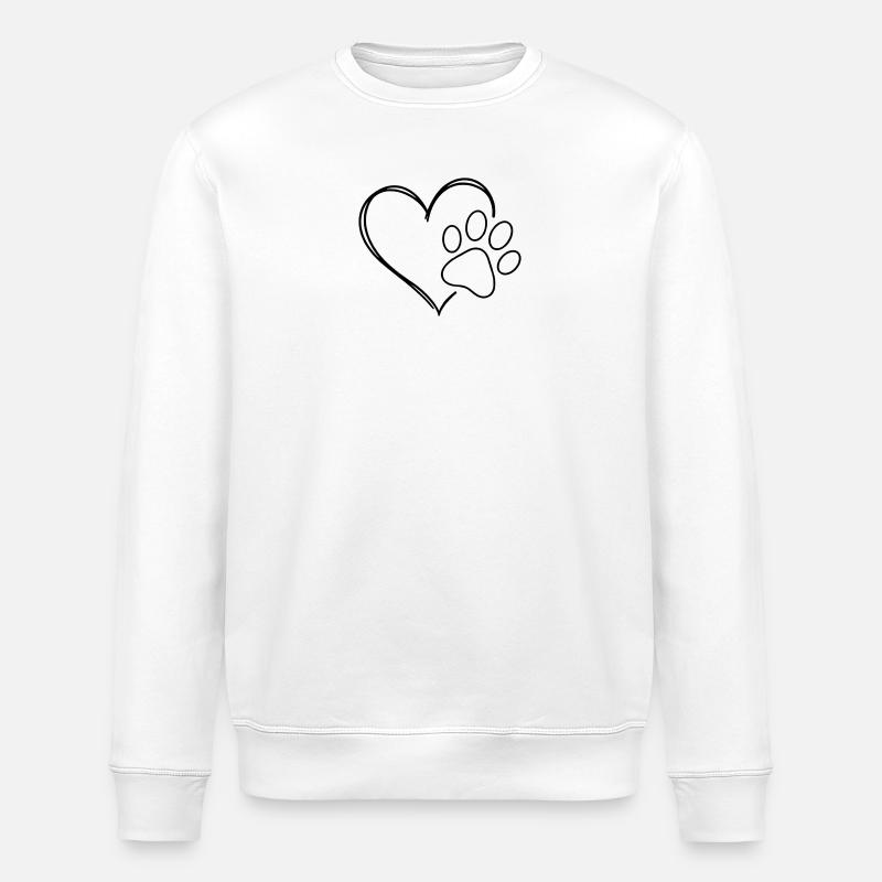 Herz und Pfote - Stanley/Stella Unisex Bio-Sweatshirt ROLLER - Weiß