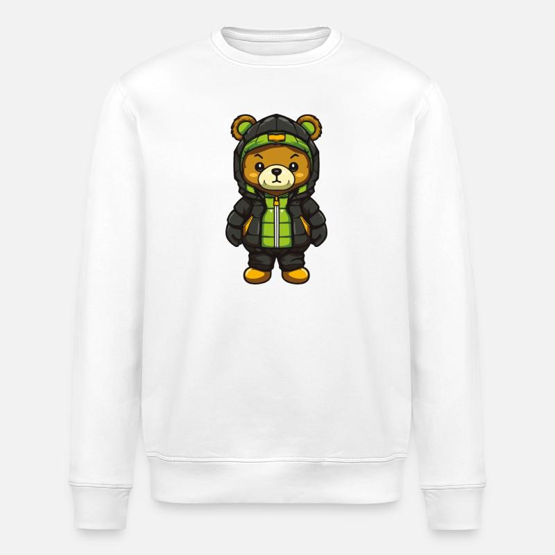 Bear Comic - Stanley/Stella ROLLER Unisex Organic Sweatshirt - white