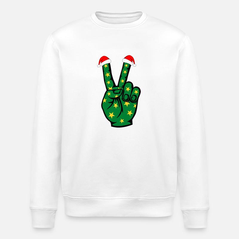 Weihnachten Peace Symbol - Stanley/Stella Unisex Bio-Sweatshirt ROLLER - Weiß
