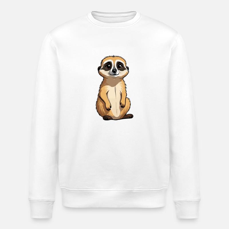 Erdmännchen Niedlich Illustration - Stanley/Stella Unisex Bio-Sweatshirt ROLLER - Weiß