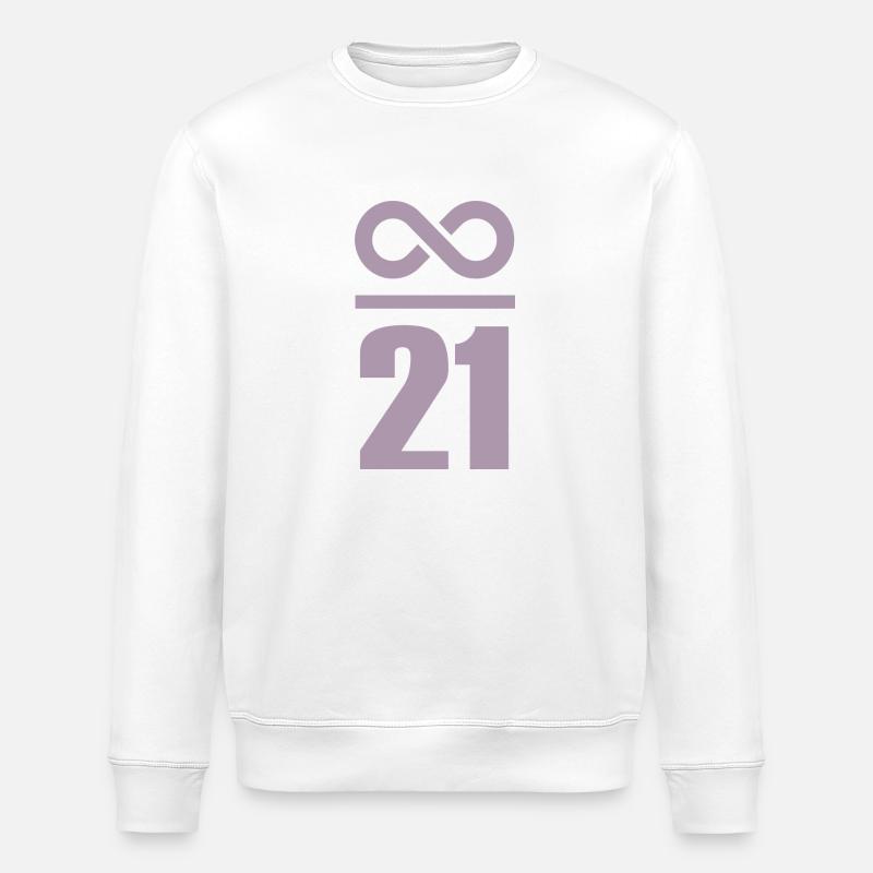 Infinite by 21 million Bitcoin - Stanley/Stella ROLLER Unisex Organic Sweatshirt - white