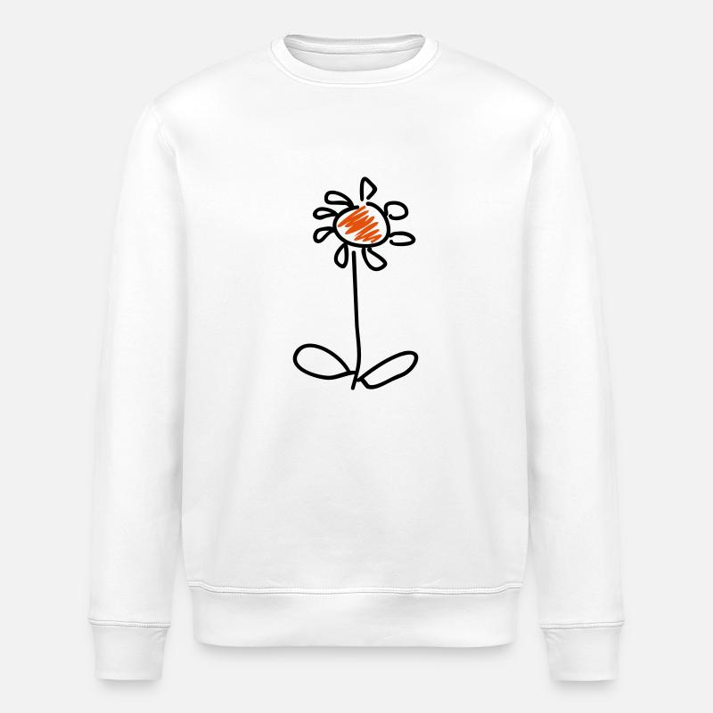 fleur / flower (2c) - Sweat bio ROLLER Stanley/Stella Unisexe - blanc