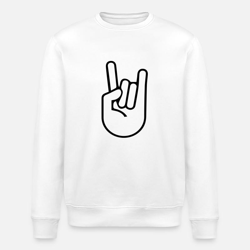 Rock'n'Roll Hand - Stanley/Stella Unisex Bio-Sweatshirt ROLLER - Weiß