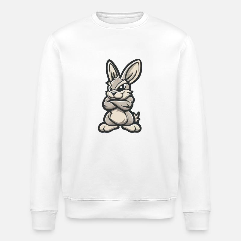 Hase Rabbit Comic - Stanley/Stella Unisex Bio-Sweatshirt ROLLER - Weiß
