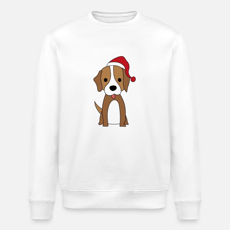 Les chiens et Noël - Sweat bio ROLLER Stanley/Stella Unisexe - blanc